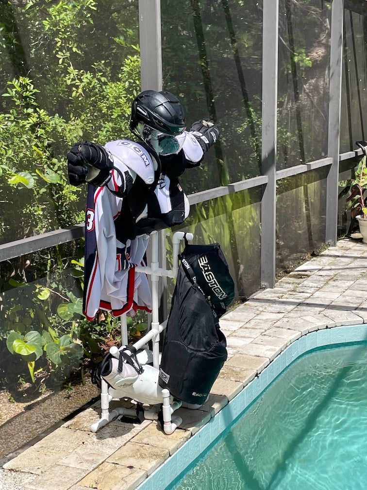 football gear stand GearMonkey sports equipment drying rack or hockey tree – GearMonkey Sports